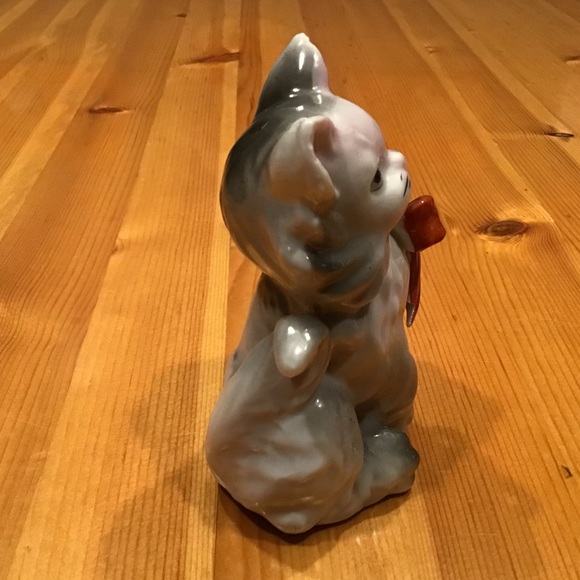 VINTAGE SASSY RED BOWED KITTY CAT FIGURINE - Japan - Picture 2 of 6